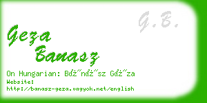 geza banasz business card